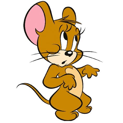 A Cartoon Mouse With Pink Ears And Tail Standing On One Leg In Front