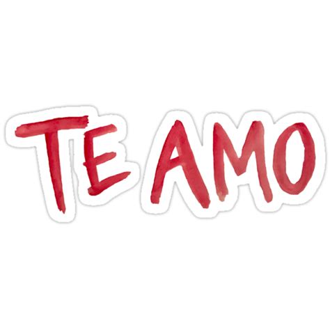 Te Amo In Red Watercolor Stickers By Designcardinal Redbubble