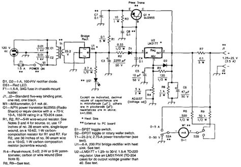With the help of a rectifier it converts ac supply into dc. 2.5A-1.25 To 25V Regulated Power Supply Circuit Diagram ...