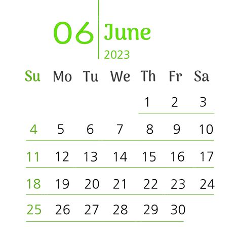 Calendar June 2023 Vector Hd Images Calendar June 2023 Start Sunday In