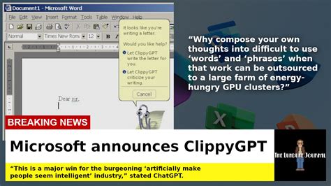 Microsoft Announces Clippygpt By Bryan Lunduke