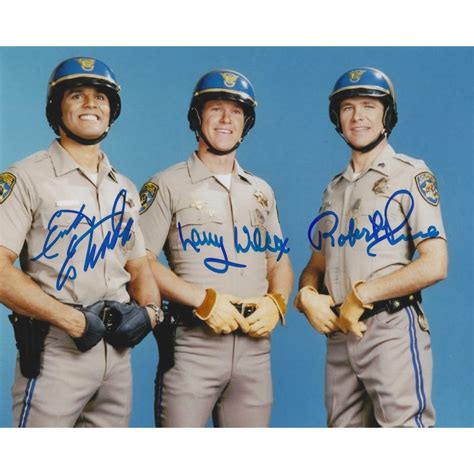 Chips Erik Estrada Robert Pine And Larry Wilcox Autograph