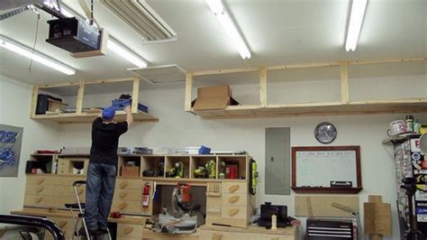 34 save space with overhead options. DIY Build High Garage Storage Shelves