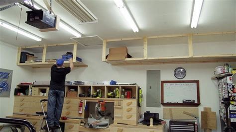 34 save space with overhead options. DIY Build High Garage Storage Shelves