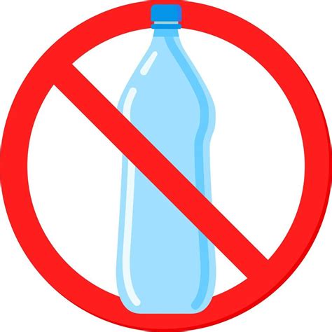 icono de prohibición de botellas de plástico sin señal de advertencia