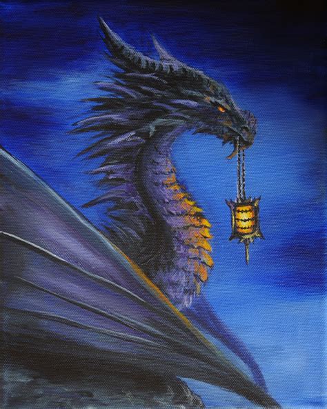 Dragon With Lantern Art By Luna