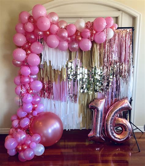 Pink Birthday Banner Girls Party Backdrop Printable Backdrop Pink