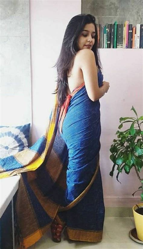 pin on backless saree