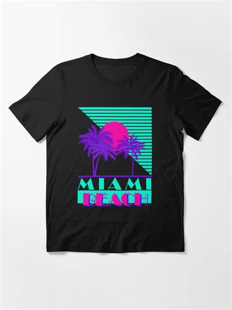 Miami Beach 80s Retro Logo T Shirt For Sale By Kolsab Redbubble
