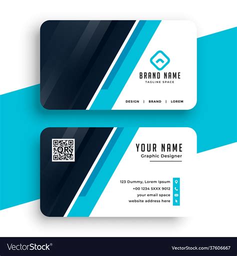 Abstract Blue Corporate Business Card Template Vector Image