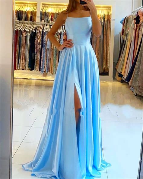Modern Blau Abendkleider Lang G Nstige Abendmoden Abiballkleid Vestidos De Fiesta Vestidos