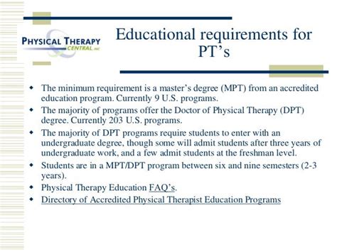 Physical Therapist Education Requirements Charlesstdesign