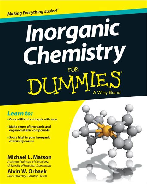 Free Download Inorganic Chemistry For Dummies By Michael Matson