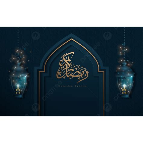 Background Kaligrafi Ramadan Kareem Dengan Pola Arab Yang Indah Dan