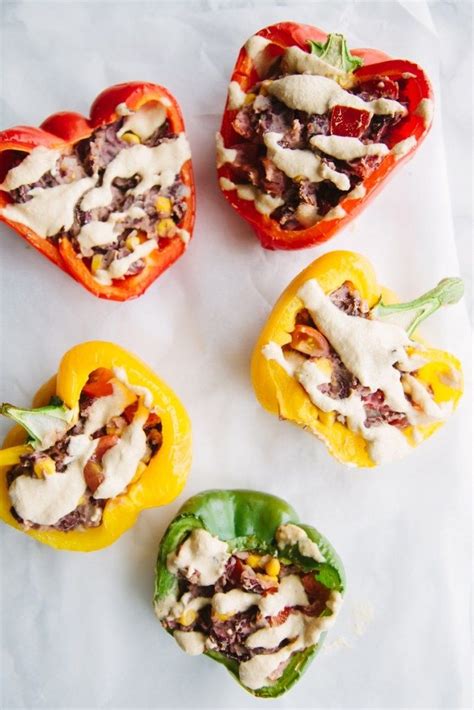 Burrito Stuffed Peppers With Cashew Cheese Healthy Holiday Recipes