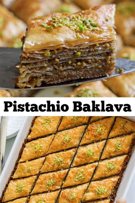 Sliced Baklava With Pistachios Greek Desserts Gourmet Desserts Greek