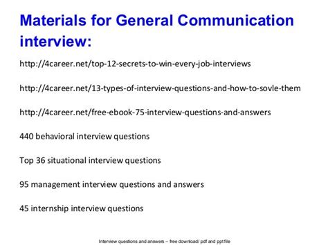General Communication Interview Questions And Answers