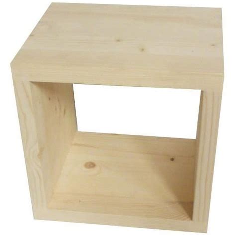 42 x 69 x 12 cm. Cube de rangement en bois brut 43x35x42.5cm - Achat ...