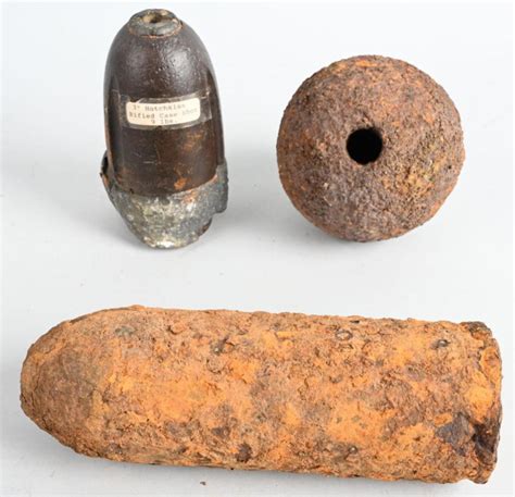 Sold At Auction Civil War Artillery Shell Lot Of 3 Dug Shells