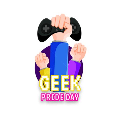 Geek Pride Day Greeting With Hand Hold Joystick Conceptual Concept