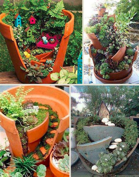 Cracked Flower Pot Fairy Gardens Designs And Ideas On Dornob