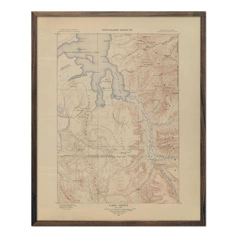 Yellowstone Topographic Map Of Lake Section 1904 Map Yellowstone Map