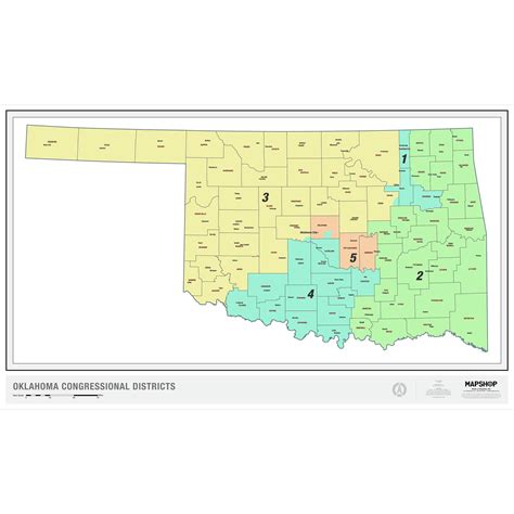 Oklahoma Congressional Districts Wall Map The Map Shop