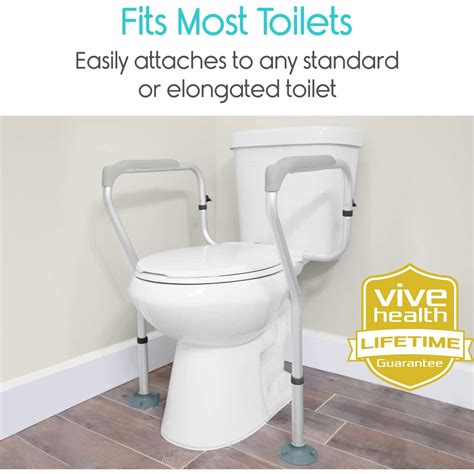Vive Toilet Rail Bathroom Safety Frame Medical Railing Helper For Elderly Handicap