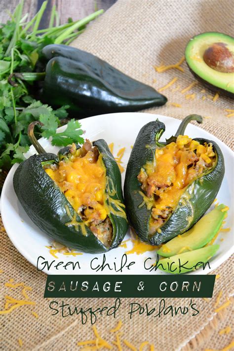 Maybe you would like to learn more about one of these? Roasted Green Chile Chicken Sausage & Corn Stuffed Poblano ...