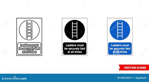 Construction Mandatory Signs Icon Set Of Color Types Isolated Vector