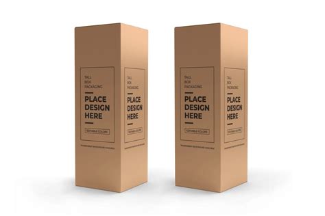 Tall Box Packaging Mockup Template Deeezy