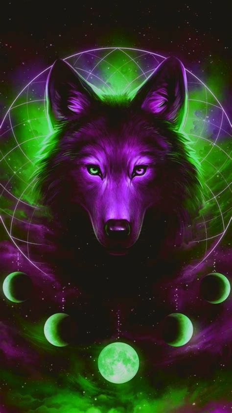 Galaxy Wolf Rainbow Wallpapers Wallpaper Cave