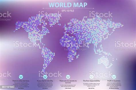 Dotted World Map Vector Illustration Business Concept About World Map