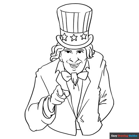 Uncle Sam Coloring Page | Easy Drawing Guides