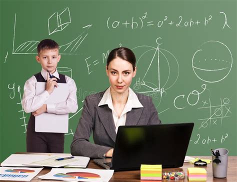 Teacher Sitting At The Desk Stock Image Image Of Education Learn