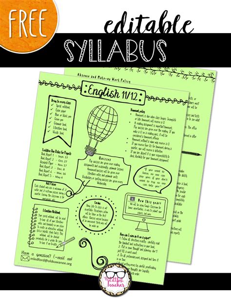 Free Editable Syllabus For Any Class Visual Syllabus Syllabus