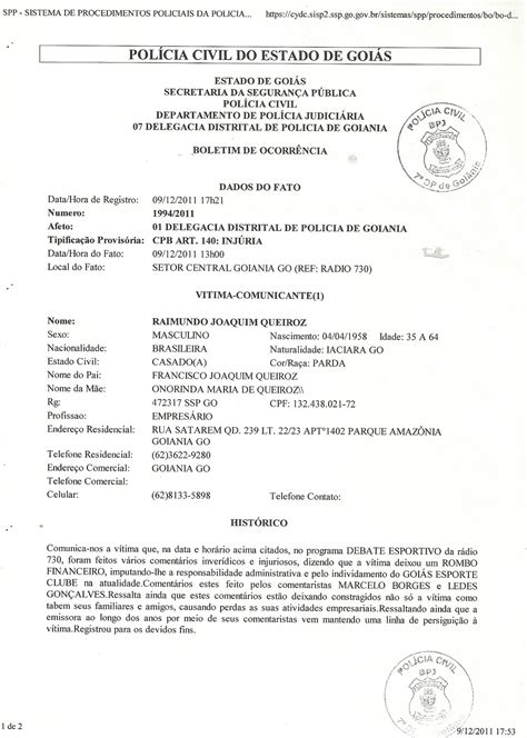 O Que é Comunicante No Boletim De Ocorrencia