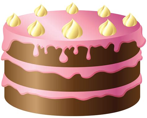 Chocolate Cake With Pink And Yellow Cream Png Clipart Cake Clipart