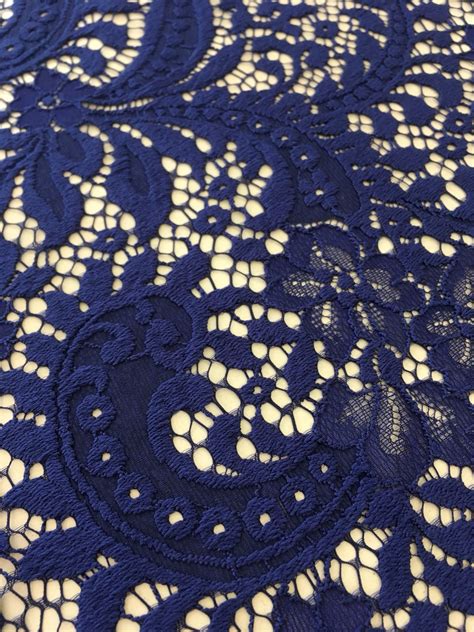 Navy Blue Lace Fabric Guipure Lace Lace Fabric From