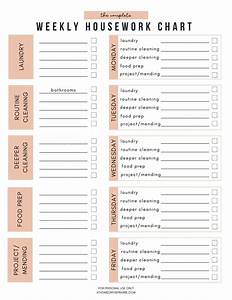 Free Printable Chore Chart For Adults And Cleaning Checklist