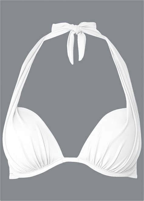 Marilyn Underwire Push Up Halter Top Bikini Bright White Venus