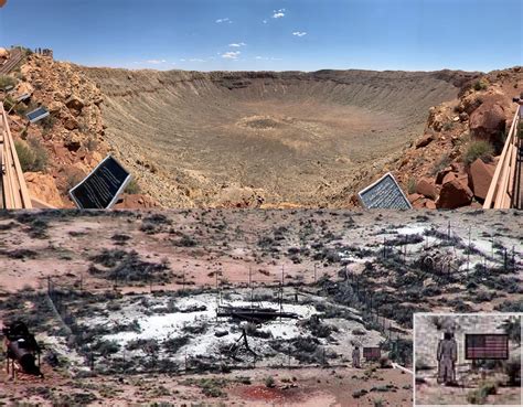 Meteor Crater Arizona And Astronaut Suit At The Bottom Rhumanforscale