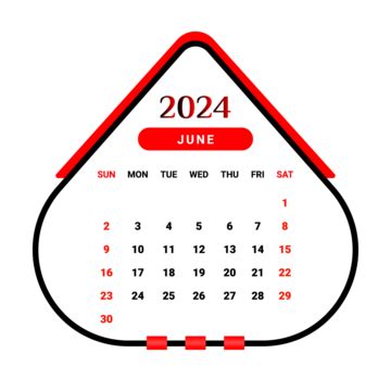 June Calendar Simple Red June Calendar Two Thousand And Twenty