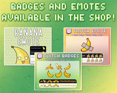 Banana Twitch Badges Banana Twitch Sub Badges Fruit Twitch Etsy