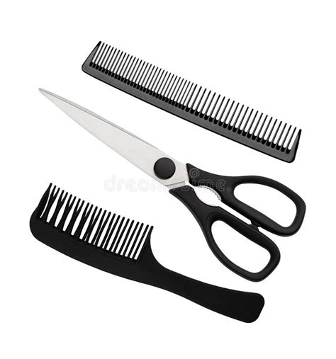 299 Black Scissors Combs Isolated White Stock Photos Free And Royalty