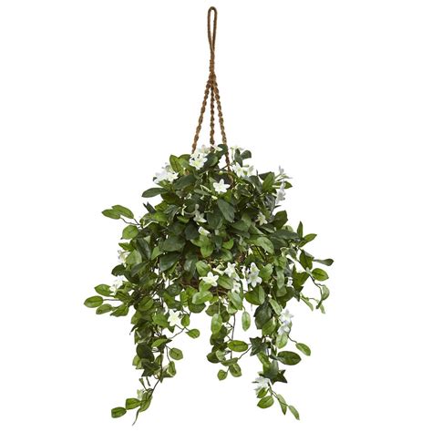 Nearly Natural Indoor Stephanotis Flowering Artificial Plant In Hanging