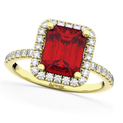 Ruby And Diamond Engagement Ring 18k Yellow Gold 332ct Ad1871
