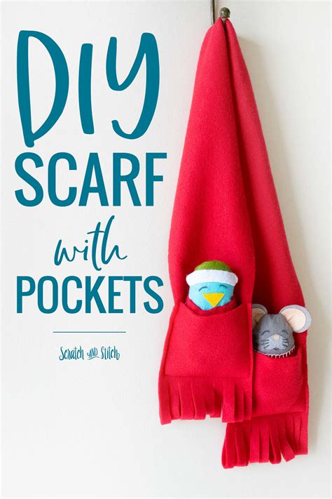 Easy Diy Scarf With Pockets Scratch And Stitch