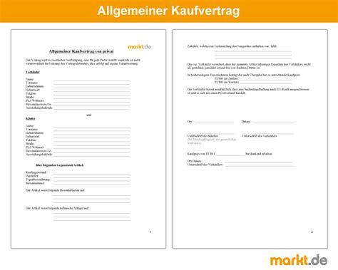 Allgemeiner Kaufvertrag - einfach herunterladen und ...