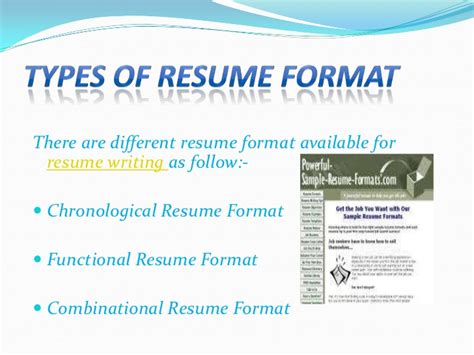 Unlike a chronological resume, the functional format ignores when and where you learned your skills. Types of Resume Format